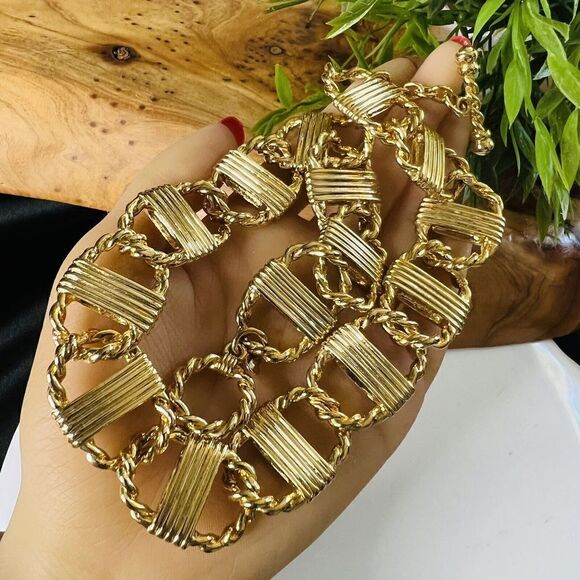 Vintage CIRO Bold Gold Plate Chunky Luxury Choker Necklace Wide Heavy 145gr 1343 - Picture 13 of 16